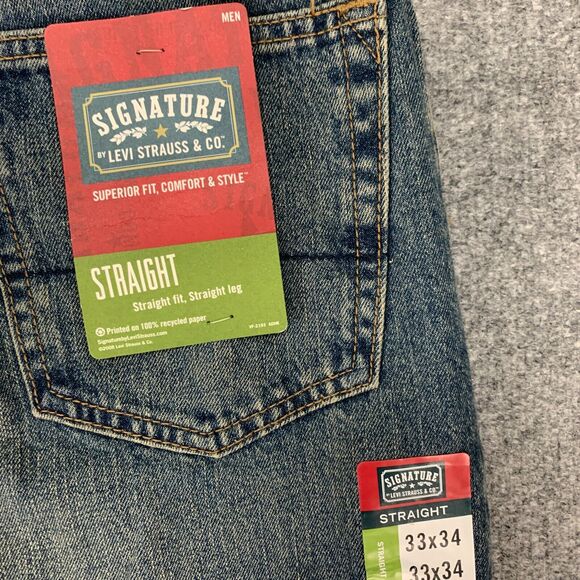 Levis Work Jeans Mens 33 Blue Denim Straight Leg Cotton Mid Rise Pockets 2009 - Picture 11 of 13